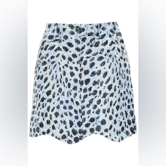 NWT GANNI - Blue & Black Crispy Jacquard Mini Skirt - Picture 5 of 8